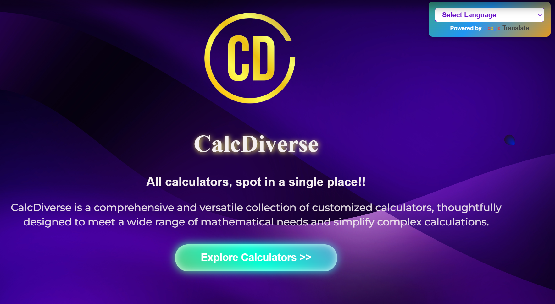 Calc-Diverse website preview image