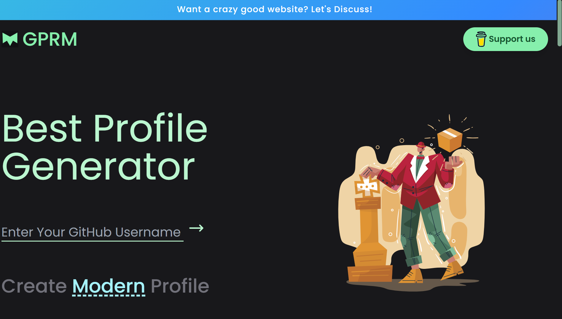 Github profile readme maker website preview image